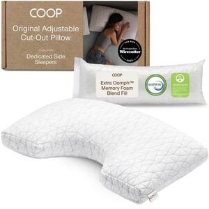 Coop Home Goods Original Cut-Out Adjustable Pillow, King Size Bed Pillows